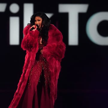 Dec 10, 2023; Mesa, Arizona, United States; Cardi B performs at the TikTok in the Mix music festival at Sloan Park.