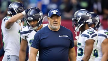 Dec 8, 2024; Glendale, Arizona, USA; Seattle Seahawks running backs coach Kennedy Polamalu against the Arizona Cardinals at State Farm Stadium.