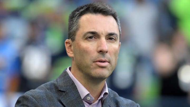 Nov 4, 2018; Seattle, WA, USA;  Los Angeles Chargers general manager Tom Telesco attends the game against the Seattle Seahawks  at CenturyLink Field. Mandatory Credit: Kirby Lee-USA TODAY Sports