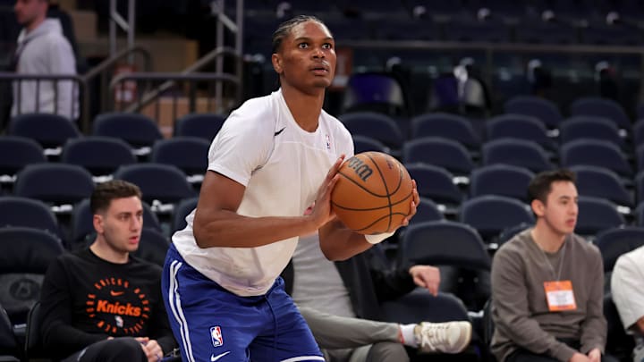 Apr 21, 2025; New York, New York, USA; Detroit Pistons forward Ausar Thompson (9) warms up before game two of first round of the 2024 NBA Playoffs against the New York Knicks at Madison Square Garden. Mandatory Credit: Brad Penner-Imagn Images Apr 21, 2025; New York, New York, USA; Detroit Pistons forward Ausar Thompson (9) warms up before game two of first round of the 2024 NBA Playoffs against the New York Knicks at Madison Square Garden. Mandatory Credit: Brad Penner-Imagn Images