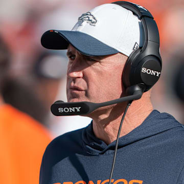 August 9, 2025; Santa Clara, California, USA; Denver Broncos special teams coordinator Darren Rizzi before the game against the San Francisco 49ers at Levi's Stadium. 
