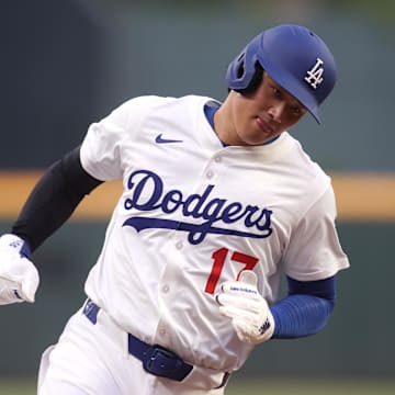 National League designated hitter Shohei Ohtani (17) of the Los Angeles Dodgers runs home to score in the first inning against the American League during the 2025 MLB All Star Game at Truist Park on July 15. 