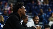 Recruit Dooney Johnson takes in the action at Gonzaga’s matchup against Western Oregon at the McCarthey Athletic Center.
