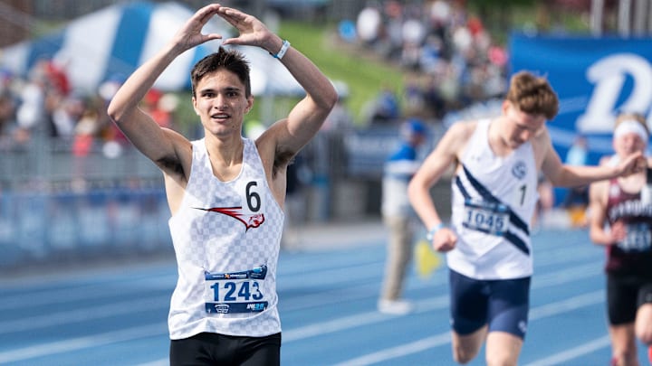 Westerm Dubuque's Quentin Nauman became the first Iowa boy to sweep the distance events at the Drake Relays.