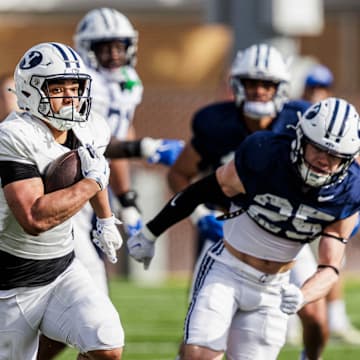 BYU running back LJ Martin at BYU Spring camp