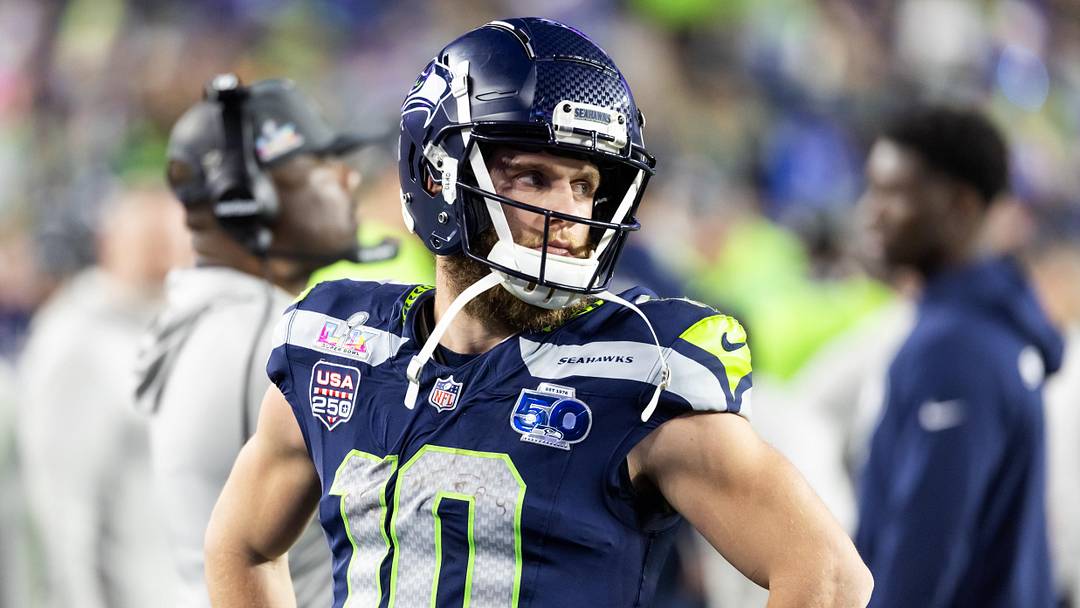Feb 8, 2026; Santa Clara, CA, USA; Seattle Seahawks wide receiver Cooper Kupp (10) against the New England Patriots during Super Bowl LX at Levi's Stadium.