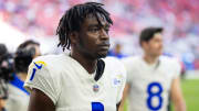 Nov 26, 2023; Glendale, Arizona, USA; Los Angeles Rams cornerback Derion Kendrick (1) against the Arizona Cardinals at State Farm Stadium. Mandatory Credit: Mark J. Rebilas-USA TODAY Sports