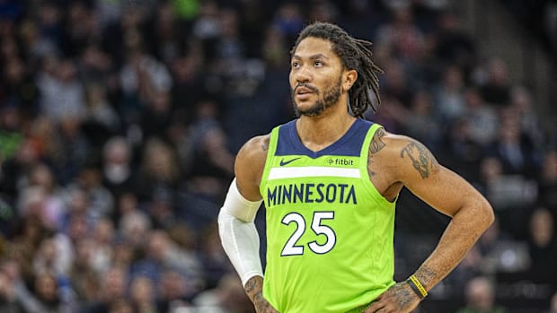 Derrick Rose joined the Minnesota Timberwolves in 2018 after buying out his contract. 
