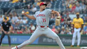 Aug 8, 2025; Pittsburgh, Pennsylvania, USA;  Cincinnati Reds starting pitcher Chase Burns (26) delivers a pitch against the Pittsburgh Pirates during the first inning at PNC Park. Mandatory Credit: Charles LeClaire-Imagn Images
