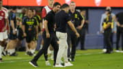Arteta and Xavi arguing