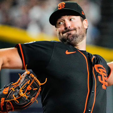 Jul 3, 2025; Phoenix, Arizona, USA; San Francisco Giants pitcher Robbie Ray (38) during the ninth inning during a game between the Arizona Diamondbacks and the San Francisco Giants at Chase Field