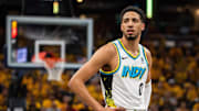 Indiana Pacers guard Tyrese Haliburton during game five of the first round for the NBA Playoffs against the Milwaukee Bucks.