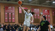 Mitty's Emma Cook swoops in for two points during her team's 79-54 win over St. Joseph on Friday in the first day of the Sabrina Ionescu Showcase at Carondelet High School. Mitty hosts McClatchy in NorCal Open semifinal Saturday