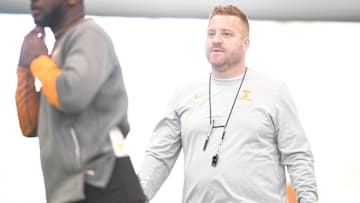 Tennessee Offensive Coordinator/Tight Ends Alex Golesh during the first day of Tennessee football practice at Anderson Training Facility in Knoxville, Tenn. on Monday, Aug. 1, 2022
