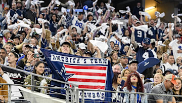 Nov 23, 2023; Arlington, Texas, USA; A view of the Dallas Cowboys fans during the game between the Dallas Cowboys and the Washington Commanders  at AT&T Stadium. Mandatory Credit: Jerome Miron-Imagn Images