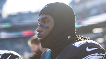 Jan 5, 2025; Philadelphia, Pennsylvania, USA; Philadelphia Eagles cornerback Kelee Ringo (22) in a game against the New York Giants at Lincoln Financial Field. Mandatory Credit: Bill Streicher-Imagn Images