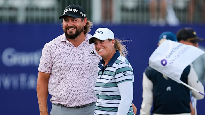 Teammates Andrew Novak and Lauren Coughlin were all smiles after winning the 2025 Grant Thornton Invitational. Teammates Andrew Novak and Lauren Coughlin were all smiles after winning the 2025 Grant Thornton Invitational.