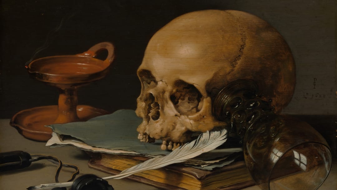 Still Life With A Skull And A Writing Quill