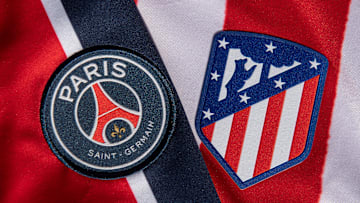 The Paris Saint-Germain and Atletico Madrid Badges