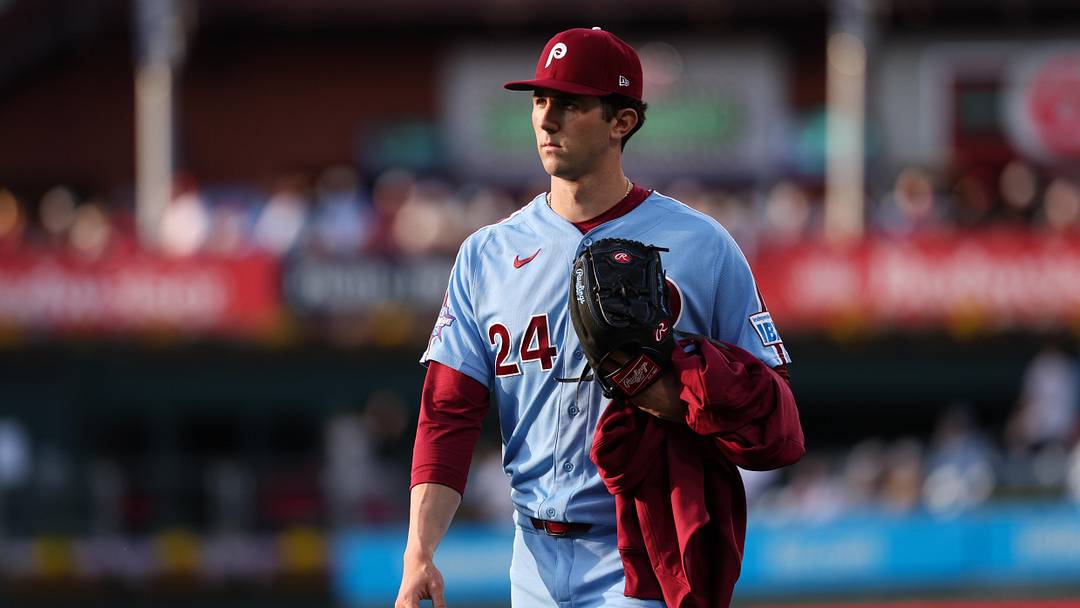 May 7, 2026; Philadelphia, Pennsylvania, USA; Philadelphia Phillies pitcher Andrew Painter before action against the Athletics at Citizens Bank Park. Mandatory Credit: Bill Streicher-Imagn Images