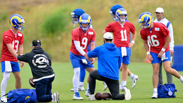 Los Angeles Rams Offseason Workout Stetson Bennett, Brett Rypien, Matthew Stafford, Dresser Winn