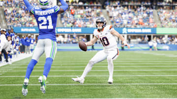Sep 8, 2024; Seattle, Washington, USA; Denver Broncos quarterback Bo Nix (10) rushes for a touchdown against the Seattle Seahawks during the fourth quarter at Lumen Field. Mandatory Credit: Joe Nicholson-Imagn Images
