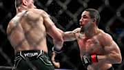 Robert Whittaker and Marvin Vettori during UFC Fight Night at Accor Arena. 