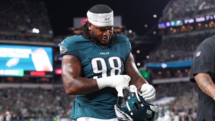 Philadelphia Eagles defensive tackle Jalen Carter. Philadelphia Eagles defensive tackle Jalen Carter.
