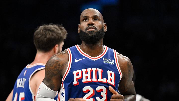 Philadelphia 76ers forward Lebron James (23) during the first half against the Brooklyn Nets at Barclays Center. on Oct. 8, 2026.