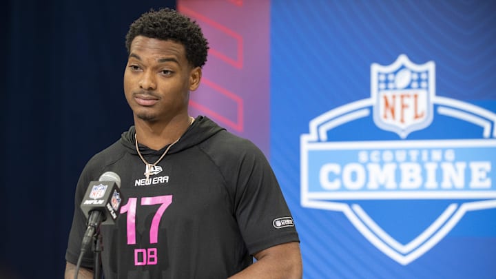 Michigan defensive back Will Johnson during the 2025 NFL Combine. Michigan defensive back Will Johnson during the 2025 NFL Combine.