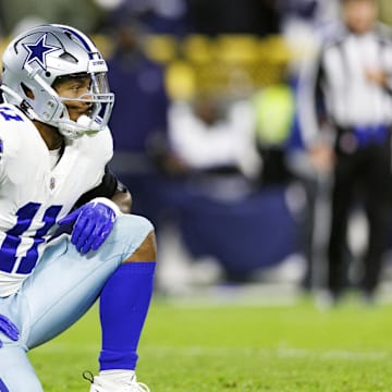 Dallas Cowboys star Micah Parsons (11) is shown during the 2022 game at Lambeau Field against the Packers.