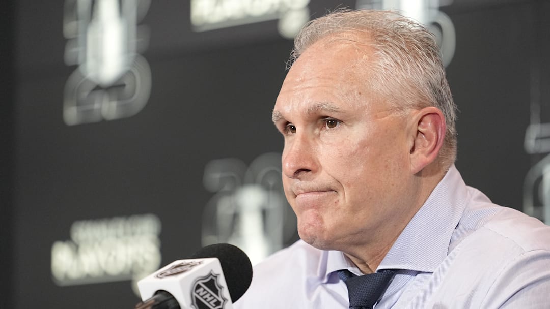 May 5, 2025; Toronto Maple Leafs head coach Craig Berube during a post-game press conference. 