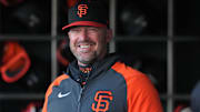 Apr 27, 2024; San Francisco, California, USA; San Francisco Giants bench coach Ryan Christenson (52) before the game against the Pittsburgh Pirates at Oracle Park. Mandatory Credit: Darren Yamashita-Imagn Images
