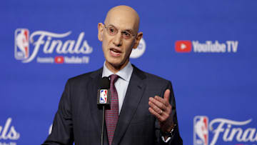 NBA commissioner Adam Silver speaks before the 2025 NBA Finals between the Oklahoma City Thunder and the Indiana Pacers