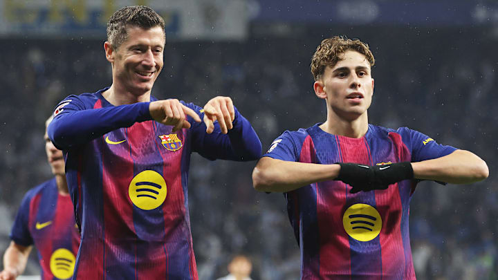 Robert Lewandowski (left) and Fermín López made pivotal cameos in the win vs. Espanyol last time out. 