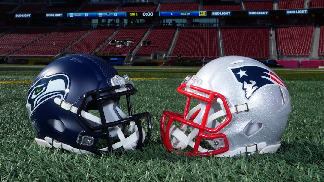 Feb 4, 2026; Santa Clara, CA, USA; Seattle Seahawks and New England Patriots helmets at Levi's Stadium. Mandatory Credit: Kirby Lee-Imagn Images Feb 4, 2026; Santa Clara, CA, USA; Seattle Seahawks and New England Patriots helmets at Levi's Stadium. Mandatory Credit: Kirby Lee-Imagn Images