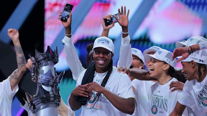 Rose BC guard Chelsea Gray after winning the Unrivaled Championship on Mar 17, 2025.