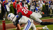 Oct 7, 2023; Athens, Georgia, USA; Kentucky Wildcats tight end Josh Kattus (84) catches a touchdown
