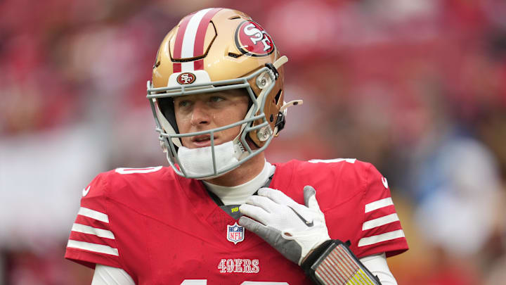 San Francisco 49ers quarterback Mac Jones (10)