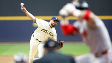 Milwaukee Brewers starting pitcher Aaron Civale delivers a pitch against the Boston Red Sox.