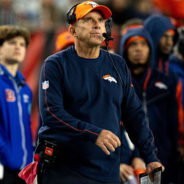 Denver Broncos head coach Sean Payton looks on in the third quarter of the NFL game against the Cincinnati Bengals at Paycor Stadium in Cincinnati on Saturday, Dec. 28, 2024.