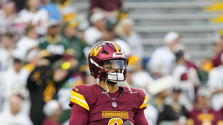 With Jayden Daniels out, Marcus Mariota gets the start for the Commanders, one of three Oregon quarterbacks starting on Sunday.