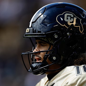 Apr 19, 2025; Boulder, CO, USA; Colorado Buffaloes quarterback Julian Lewis (10) during the spring game at Folsom Field. Mandatory Credit: Isaiah J. Downing-Imagn Images