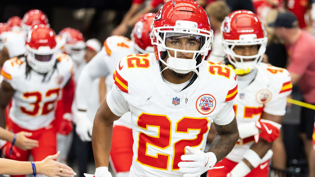 Aug 9, 2025; Glendale, Arizona, USA; Kansas City Chiefs cornerback Trent McDuffie (22) against the Arizona Cardinals during a preseason NFL game at State Farm Stadium. Mandatory Credit: Mark J. Rebilas-Imagn Images Aug 9, 2025; Glendale, Arizona, USA; Kansas City Chiefs cornerback Trent McDuffie (22) against the Arizona Cardinals during a preseason NFL game at State Farm Stadium. Mandatory Credit: Mark J. Rebilas-Imagn Images