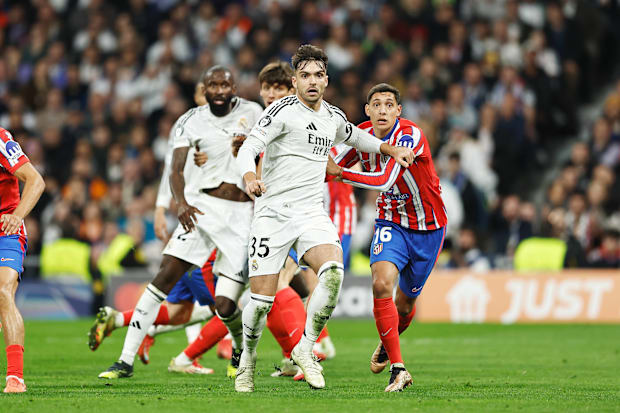 Real Madrid defender Raul Asencio vs Atletico Madrid