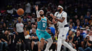 Oct 11, 2025; Dallas, Texas, USA;  Dallas Mavericks forward/center Anthony Davis (3) passes the ball past. c0 in the first half of a game at American Airlines Center. Mandatory Credit: Raymond Carlin III-Imagn Images