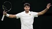 Carlos Alcaraz is competing for a three-peat at Wimbledon