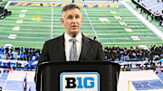 Big Ten commissioner Tony Petitti speaks during last year's Big Ten Football Media Days in Indianapolis.