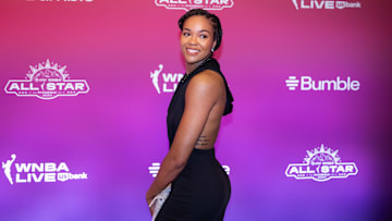 Minnesota Lynx player Napheesa Collier walks the red carpet during the WNBA All Star weekend at the Phoenix Convention Center. 