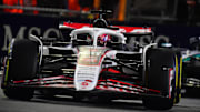 Nov 21, 2025; Las Vegas, NV, USA; Haas F1 Team driver Esteban Ocon (31) during the Las Vegas Grand Prix at Las Vegas Strip Circuit. Mandatory Credit: Gary A. Vasquez-Imagn Images